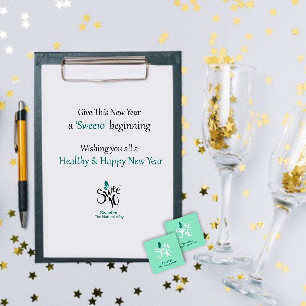 swee10life's tweet photo. Swee10 wishes you a very Happy and Glorious New Year! May all the sweet magic of Swee10 conspire to gladden your hearts all year long!

#Swee10 #StepForHealthyLife #WorryFree #NaturalSweetener #zerocalorie #health #healthylifestyle #HappyNewYear2019 https://t.co/l8SzOuaazD