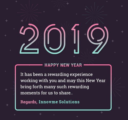 InnovMESolution's tweet image. All of us at InnovME Solutions would like to thank you for your support and understanding and partnership in 2018, We look forward to working with your team and make a smooth and brilliant business relationship in the year 2019.
#NewYears2019 #HappyNewYear2019