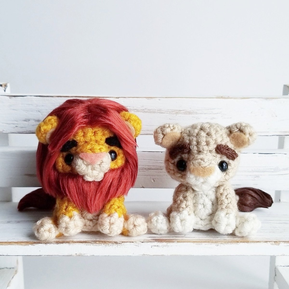 Simba and Nala 🦁 #lionking #disney #disneyworld #amigurumi #crochet #handmade #etsy #anyazoe #handmadewithjoann