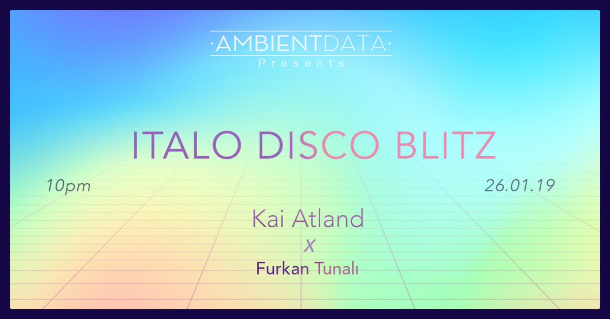 AmbientData's tweet photo. Italo Disco Blitz Friday!
@jacopkane x Kai Atland

https://t.co/rxISVS1WJ4 https://t.co/P5F0ODppkU