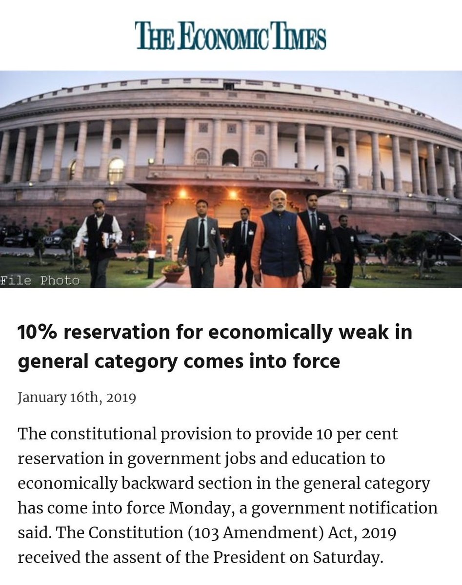 chand_raunak's tweet image. 10% reservation for economically weak in general category comes into force
economictimes.indiatimes.com/news/politics-…

via NaMo App