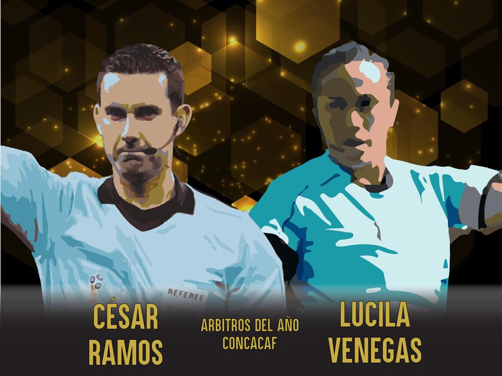 La <a href="/FMF/">Federación Mexicana de Futbol</a> felicita a César Ramos y Lucila Venegas por ser reconocidos este día como Árbitro Masculino y Femenino del Año de la <a href="/Concacaf/">Concacaf</a>