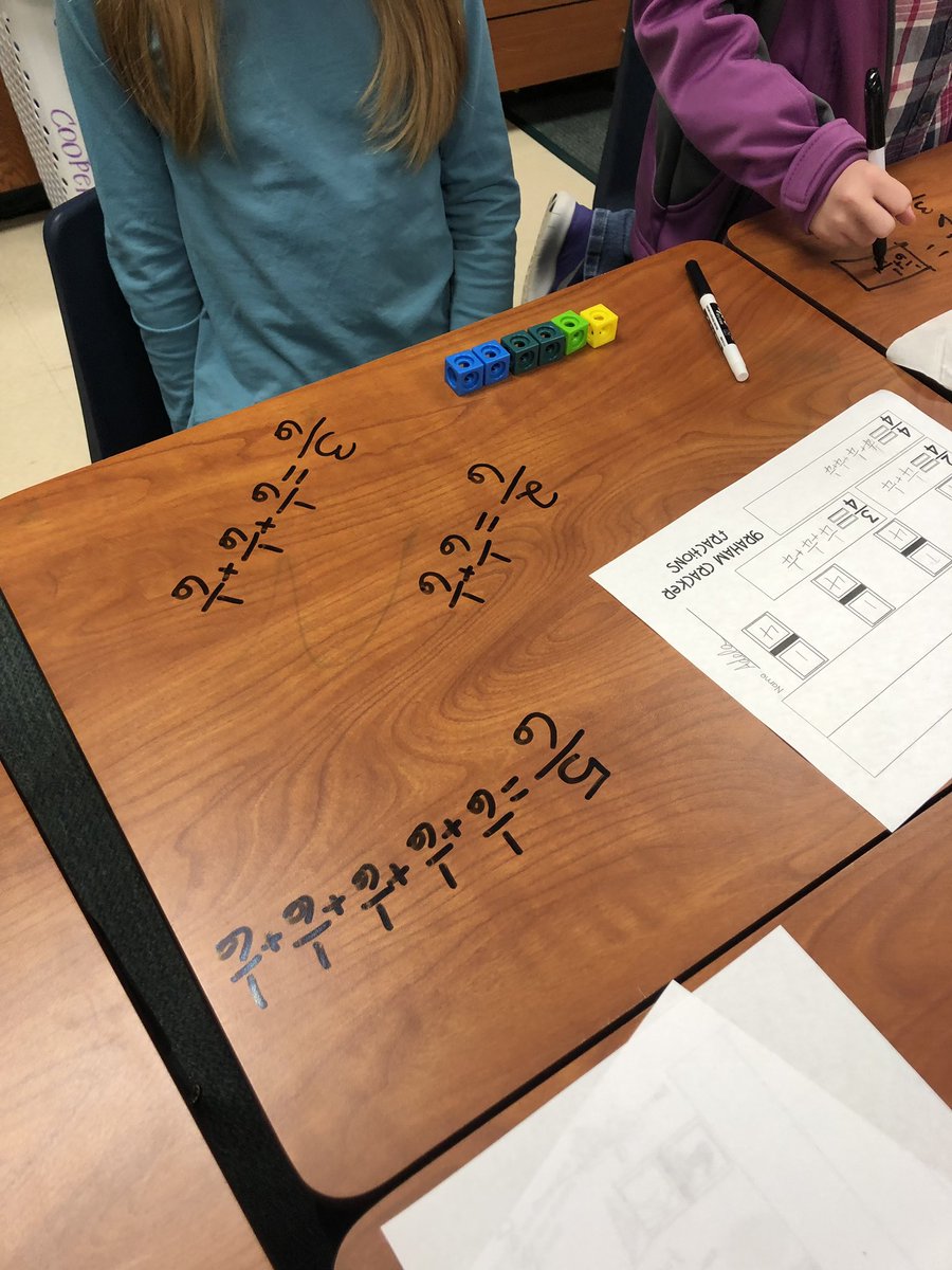 KCooperTeacher's tweet image. It’s very important to me that my Ss have great experiences with fractions. Today we practiced composing and decomposing fractions. @FierceFolsom #folsomlearns #mathisnotscary