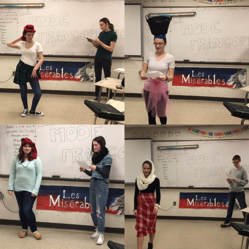 MmeTeixeira's tweet photo. Highlights from today’s Francophone fashion show in French 2 Honors! The students all really got into it and made it so enjoyable to grade! 🕶📸🌍🇲🇱🇷🇼🇭🇹🇩🇯🇸🇳🇧🇮🇲🇬
#FrenchISFUN #MidTerm #francophonie #presentationalspeaking #PBA @OakerWorLang @CoventryOakers https://t.co/s06NesDRUs