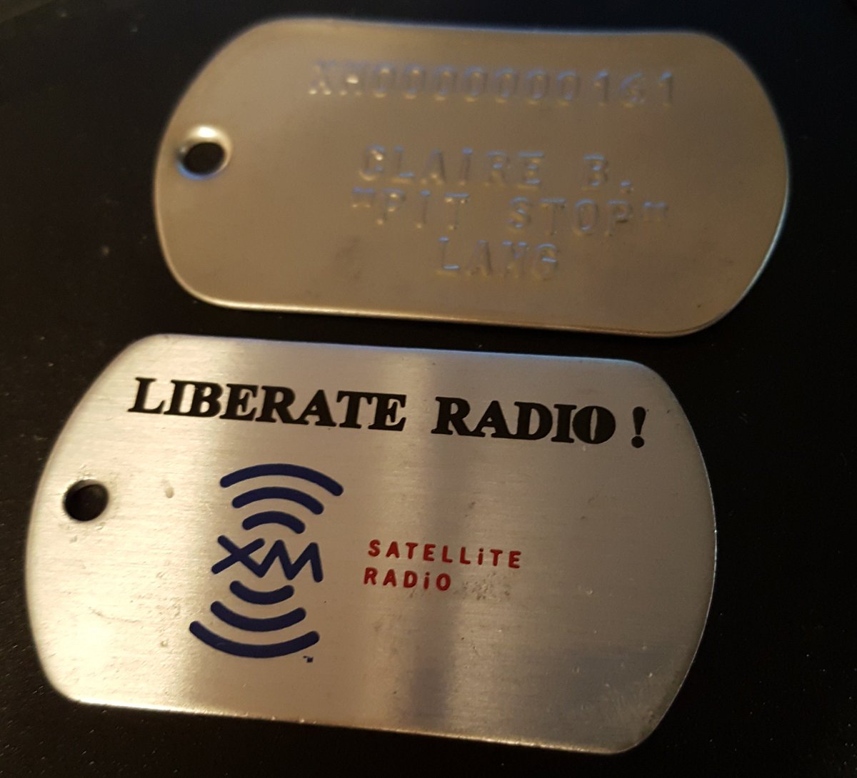 ClaireBLang's tweet photo. Cleaning out my studio today - I found dog tags they gave me in 2001 when I started as NASCAR Radio first signed on. Starting my 18th season on @SiriusXMNASCAR I ❤️ satellite radio. Loads of fun covering this sport. #NASCAR #LiberateRadio #history https://t.co/aZLxHMH9IX