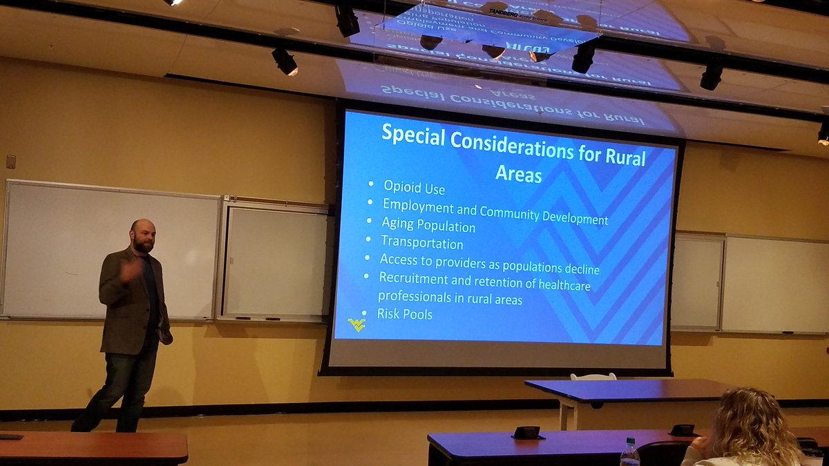 WVURuralHealth's tweet photo. @tomsburgh from @WVUPublicHealth speaking about the integration of public health policy and rural medicine today at the #RHIG meeting today. https://t.co/z6wy6FedqN
