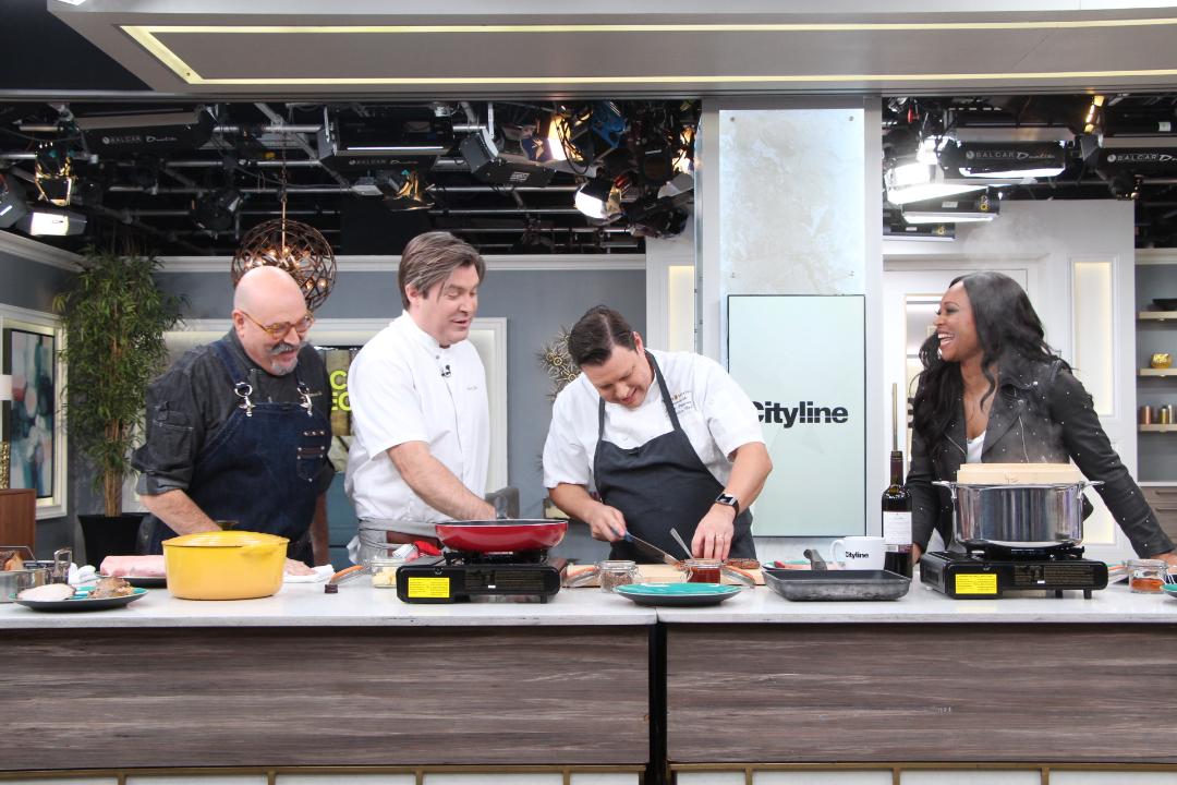 Cityline's tweet photo. Our #3Chefs are going back to basics today! @ChefCapra + @ChefRandyF + @ChefParsons share essential cooking tips and chef secrets they use every day in their restaurants. WATCH: https://t.co/qYUMqxFauL https://t.co/FoSyH4wKEw