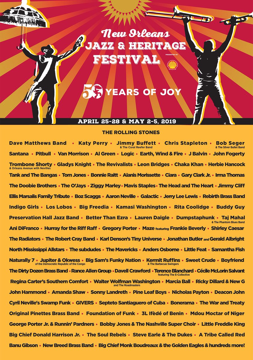 The funny thing is, I already had @jazzfest in my calendar for a music and food tour of one of my favorite cities, but now I'll get to work off those calories on stage! Jazzed (I did that) to announce I'll be performing at #jazzfest50 on April 27th! nojazzfest.com