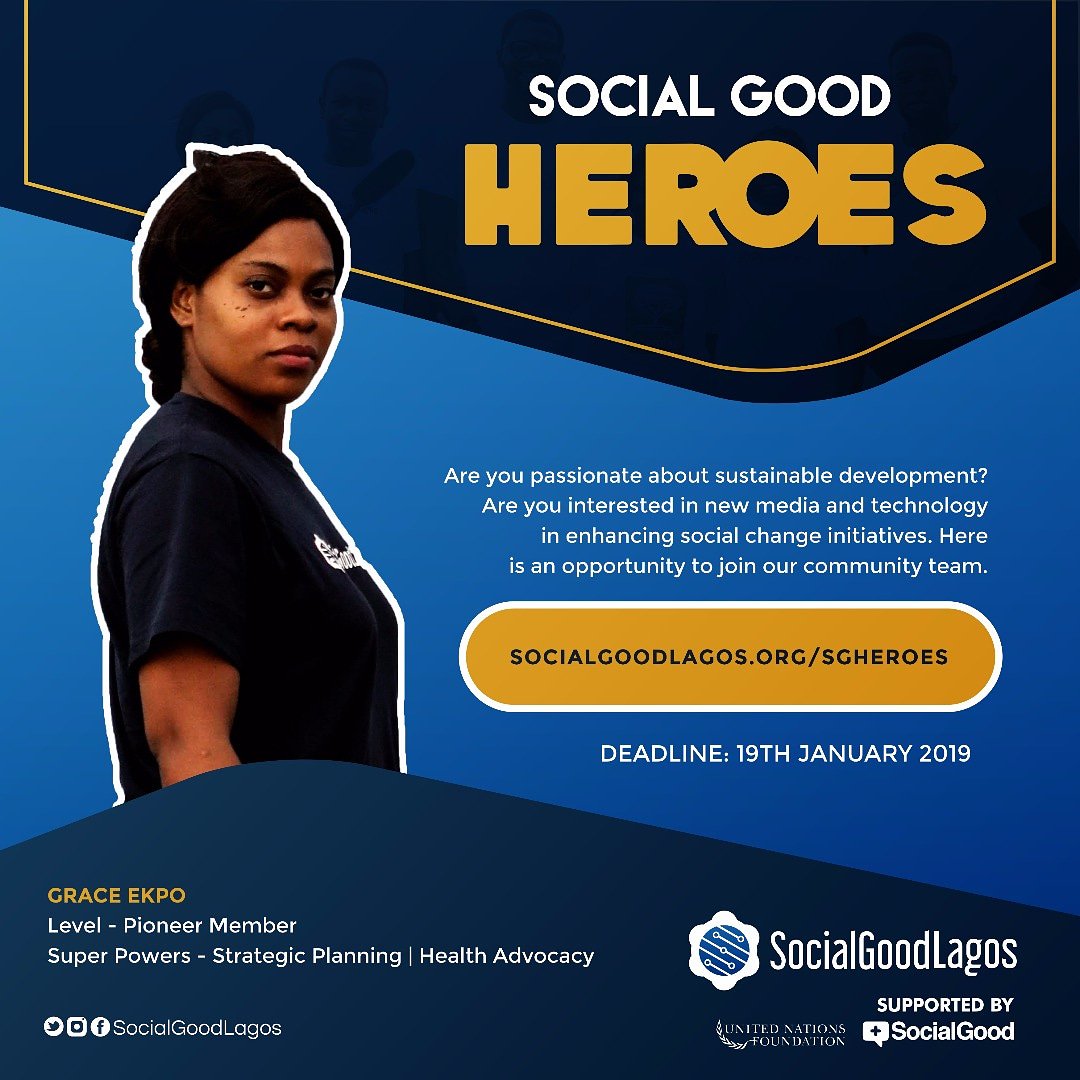 Iamoabraham's tweet photo. Today, the team @SocialGoodLagos is growing, as we have new members on our Board (to be announced soon).
I look forward to this Alliance of SocialGood Heroes!☺
Apply here: https://t.co/PiU4iRYcqZ
#TheDigitalLeader #SGHeroes https://t.co/DRGJuvyOrV