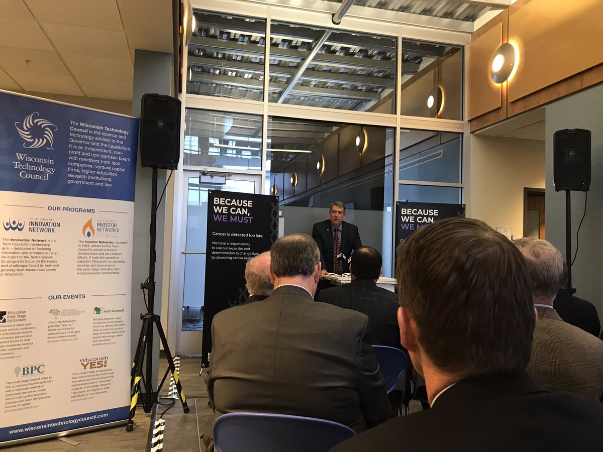 Honored to have @GovEvers speak at our @WiscTechCouncil Board meeting hosted by @ExactSciences that is #ImprovingCare battling cancer #Healthcare #Tech #Innovation @TStillWTC