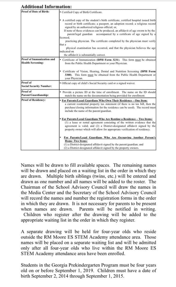 Calling all future Braves! Pre-K registration begins February 4th, 2019 and will run through March 1st between the hours of 8:00 am to noon Monday through Friday. Please see the attached info and contact the office if you have any questions!