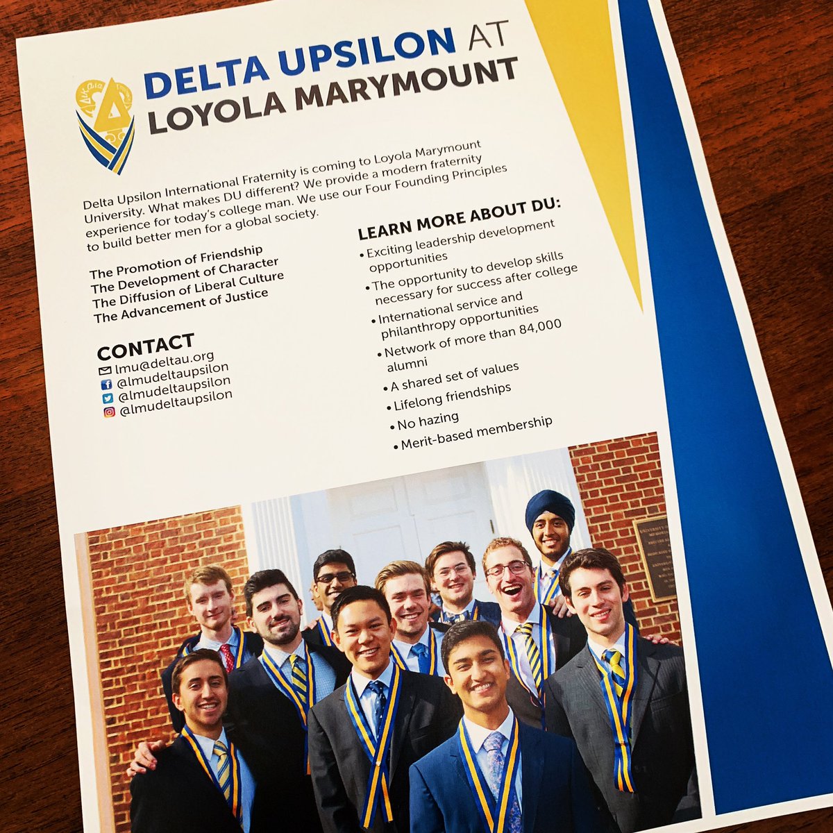 Interested in learning more about Delta Upsilon and potentially becoming a Founding Father here at LMU? If so, send us an email at lmu@deltau.org #DUImpacts #LMU