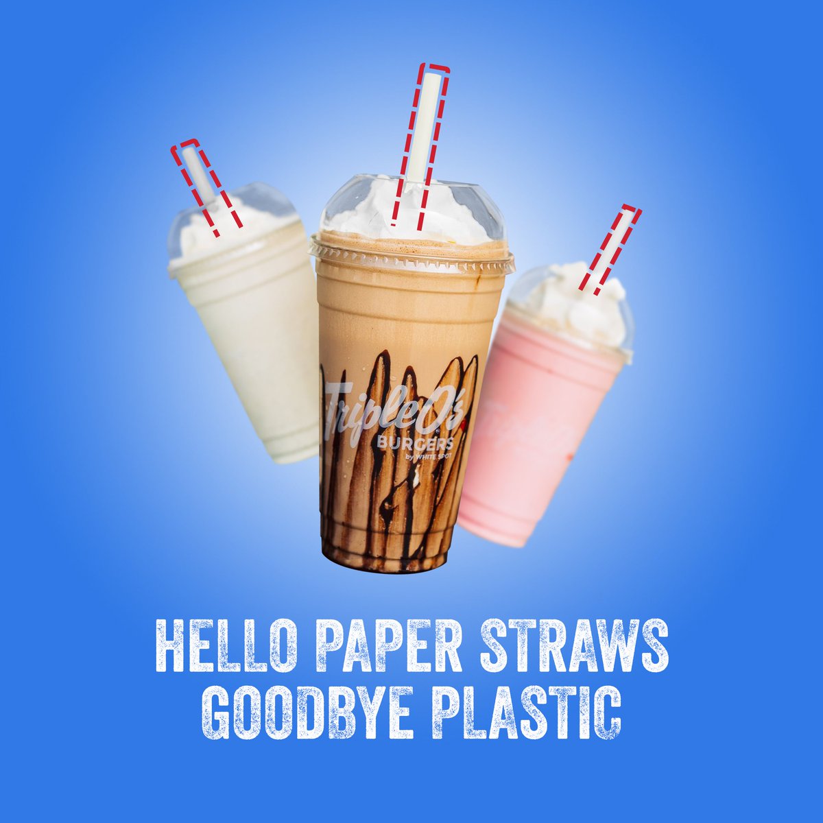 TripleOs's tweet image. As part of our environmental journey, we are pleased to announce that we are saying goodbye to plastic straws. Triple O’s have officially switched over to paper straws and we are proud to be doing our part to help reduce waste in the environment. #OneLessStraw