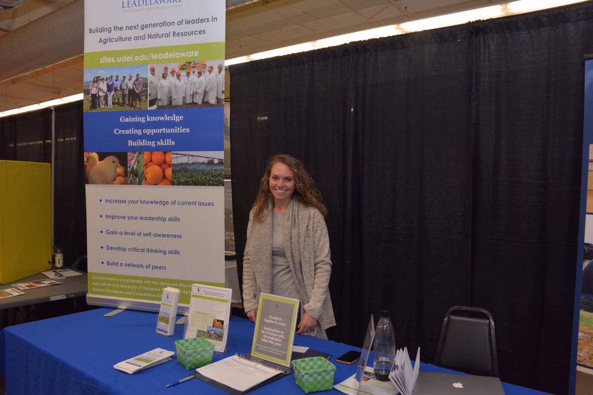 LEADelaware1's tweet photo. Come visit us and learn about our leadership program from our alumni! Here Terra Eby from @UDExtension is behind the #DEAgWeek booth! https://t.co/aAyFnRB3pZ