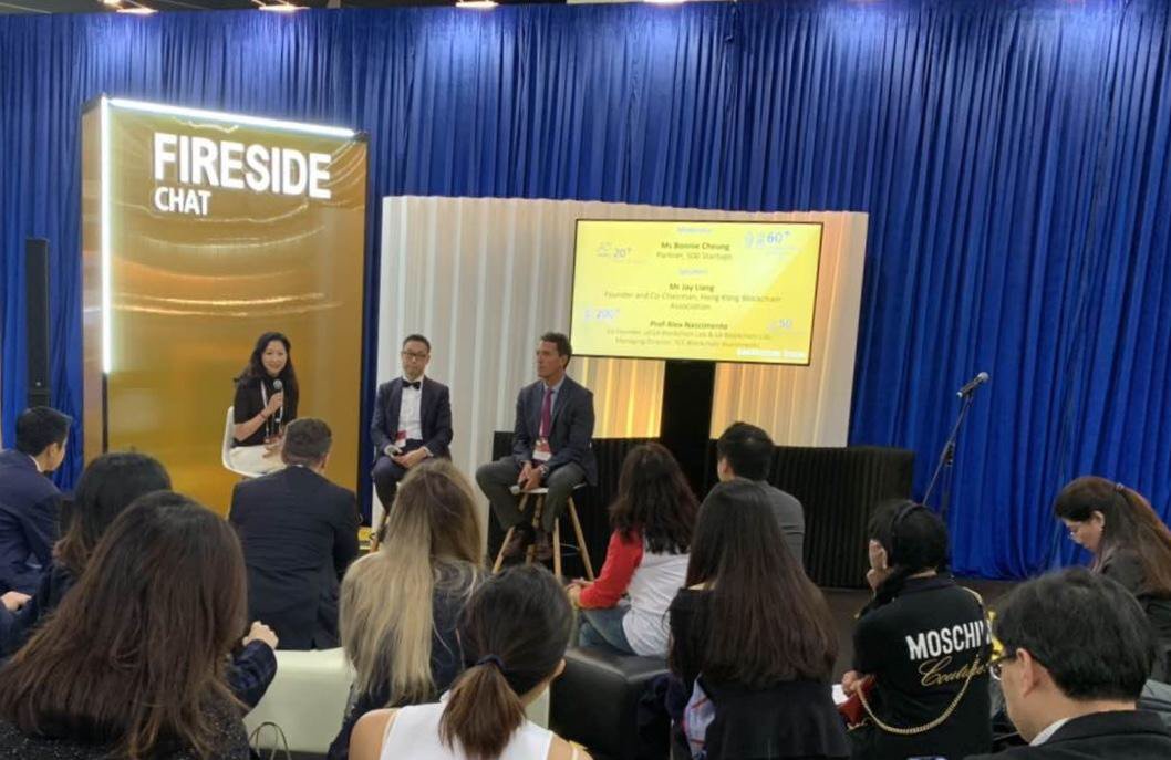 GBBCGiving's tweet image. Thanks #HKTDC for inviting #LABlockchainLab to the #AFF -Asian Financial Forum 2019! 

Pictured: Our co-founder @7alexNascimento speaking in Hong Kong to discuss #blockchain and #securitytoken