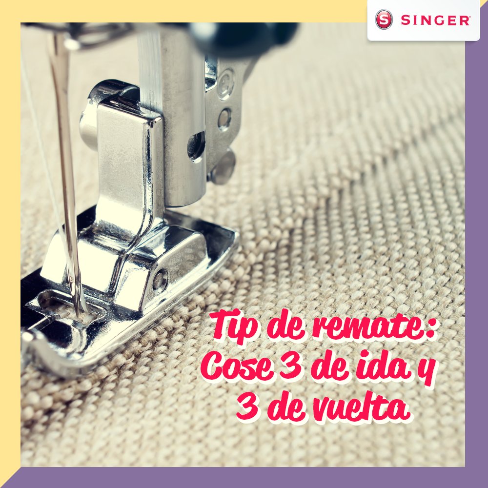 Singer_MX's tweet photo. Para rematar de forma eficiente, cose 3 puntadas de ida y 3 de vuelta, de esta forma la costura queda asegurada y con un buen acabado. ☝️🤓 #SoyFanSinger #AmoMiSinger #AmoCoser #SingerSewingMachine #SewingMachine #costura #puntadas #tip #TipSinger https://t.co/Rco8Acfr2t