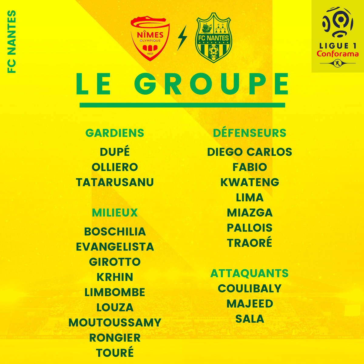 17ème journée de Ligue 1 Conforama : NÎMES OLYMPIQUE - FC NANTES  - Page 2 Dw-OGAeW0AAmFcQ