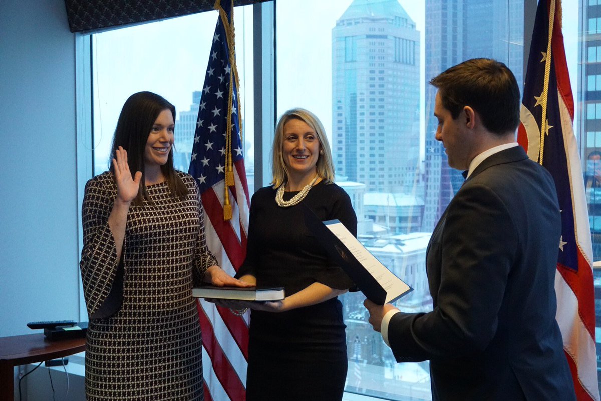 FrankLaRose's tweet image. Proud to swear-in Kim Burns as Ohio’s new Assistant Secretary-of-State. She is a dedicated public servant and will represent this office well.