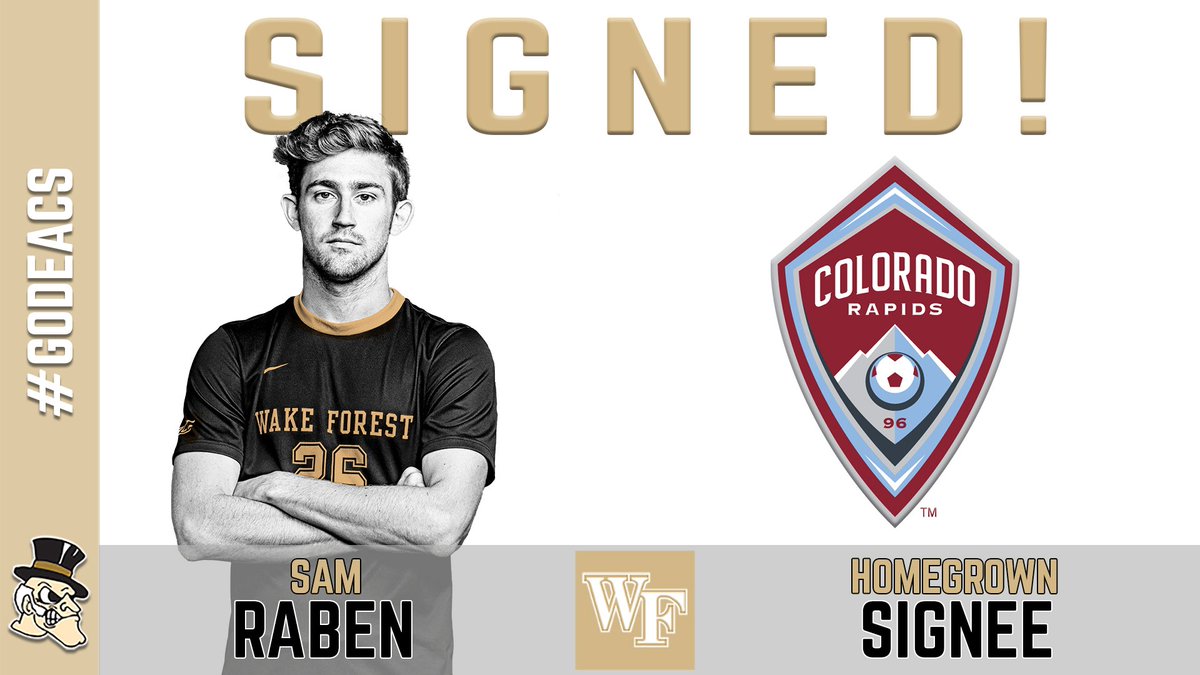 WakeMSoccer's tweet photo. Another Deacon heading to the MLS! Congrats to senior Sam Raben on signing a homegrown contract with the @ColoradoRapids! https://t.co/wqGd0MIjfZ