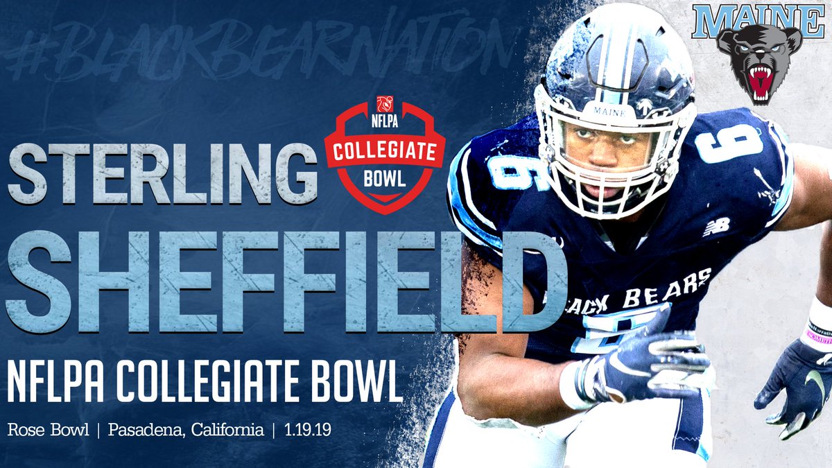 BlackBearsFB's tweet photo. RT to wish @Sheffsc00kiN good luck in today's @NFLPABowl ‼️

📍 - @RoseBowlStadium
⏰ - 5:00 p.m. EST
🖥 - @FS1 

#BlackBearNation | #CAAFB https://t.co/Crj2lnx3rn