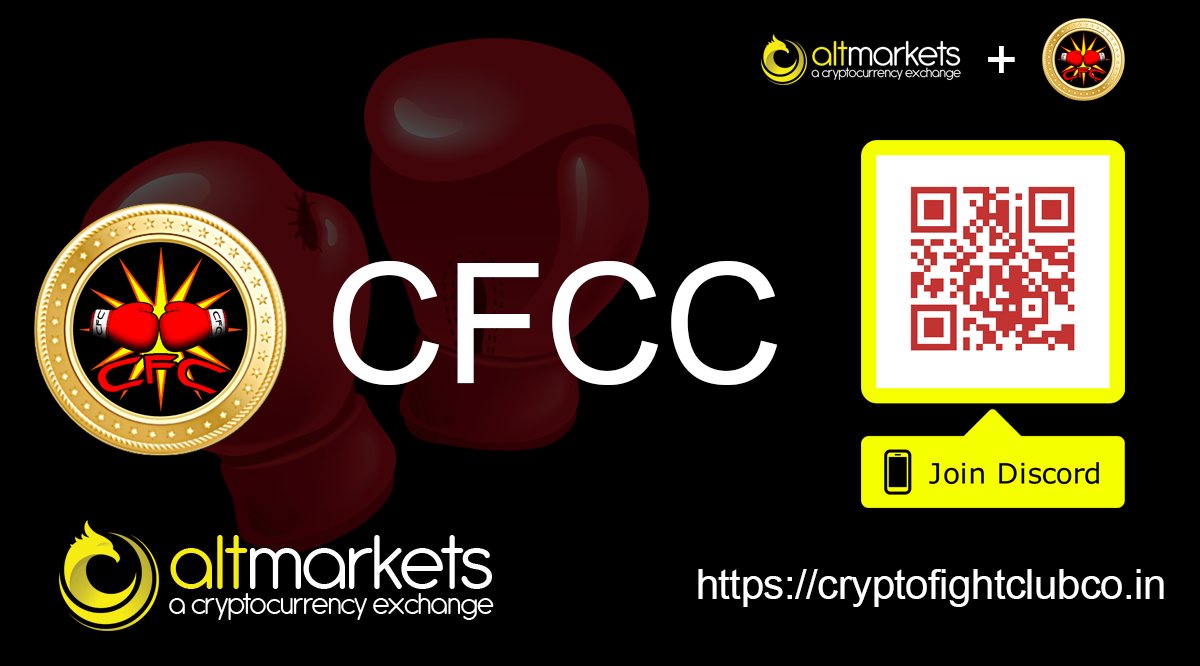 $CFCC <a href="/superdoggie_tk/">CryptoFightClub  (CFCC) Coin</a> CryptoFightClub is now live with ETH, DOGE, BTC &amp; LTC Markets Discord: discord.gg/sTZHXsH - BTC Market: altmarkets.io/trading/cfccbtc