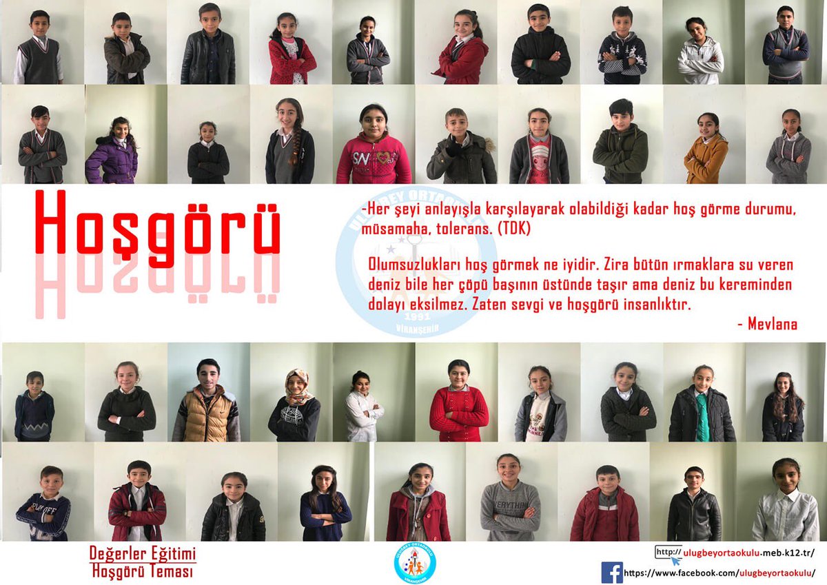 📌Değerler Eğitimi kapsamında Hoşgörü temasıyla öne çıkan öğrencilerimizi tebrik ederiz👏👏👏 #UluğbeyOrtaokuluAilesi