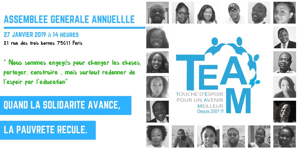 ToucheEspoir's tweet photo. Cette année, nous parlerons d'engagement ! 
La T.E.A.M. vous convie à son assemblée générale 2018/2019.

Réservez vos places ici : https://t.co/GxiaqO5RSs

#AssoTEAM https://t.co/1ZATj1vYnY