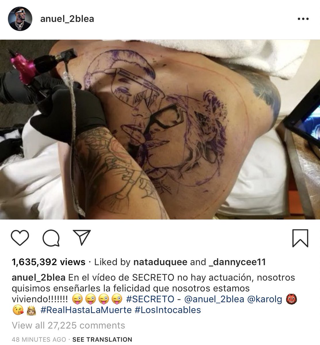 Anuel AA’s Karol G Tattoo Meaning