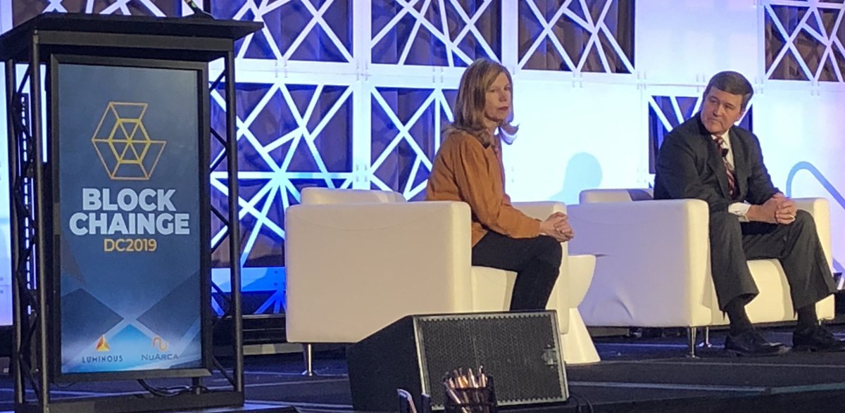 cmesi's tweet photo. Enjoying closing fireside chat during @BlockChaingeDC with 
WV Secretary of State Mac Warner &amp; Sheila Nix of Tusk Philanthropies. Awesome deep dive into West Virginia’s successful Blockchain Election Voting Pilot Program targeting military voters via @Voatz App.

#BlockChaingeDC https://t.co/8Z2d0Ef3Go
