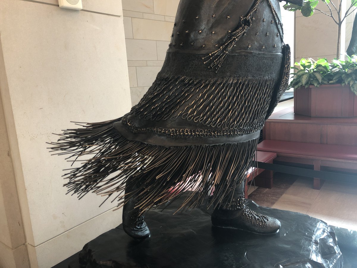 indianz's tweet image. A statue of Sarah Winnemucca, Northern Paiute, represents the state of Nevada in the US Capitol. Winnemucca was an advocate for Indigenous rights in the 1800s and was the first Native woman to publish a book. Statue design by Benjamin Victor. Installed 2005. #NativeCongress