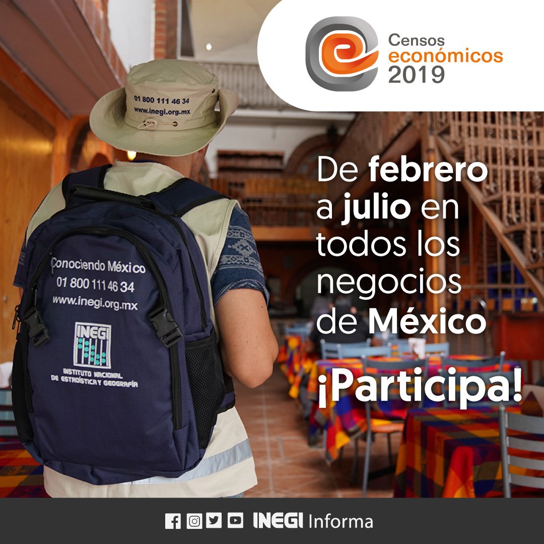 gmcoroneo's tweet photo. Los #CensosEconómicos2019 son muy importantes para #México. ¡Muy pronto estaremos en tu negocio! #TuNegocioCuentaParaMéxico #INEGI https://t.co/6V06zShvbH
