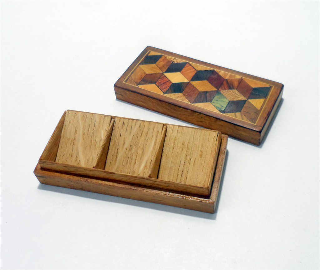 retonthenet's tweet photo. Antique Tunbridge Ware Postage Stamp Box with geometric 'falling cube' pattern, Circa 1880 https://t.co/aOvCLdxm5b #TunbridgeWare #Stamp #StampBox https://t.co/SDg3yCHudr