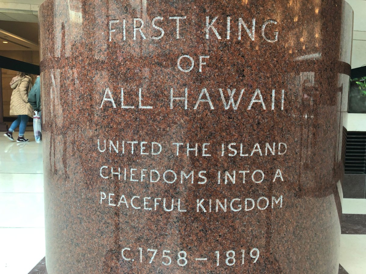 indianz's tweet image. A statue of Kamehameha I represents the state of Hawaii in the US Capitol. During his reign in the late 1700s &amp;amp; early 1800s, Kamehameha unified the Hawaiian islands into one kingdom (which was later overthrown by US). Design by Thomas R. Gould. Installed in 1969. #NativeCongress