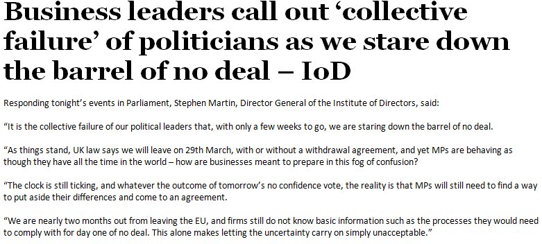 IoD_Press's tweet image. IoD response to tonight's events in Parliament