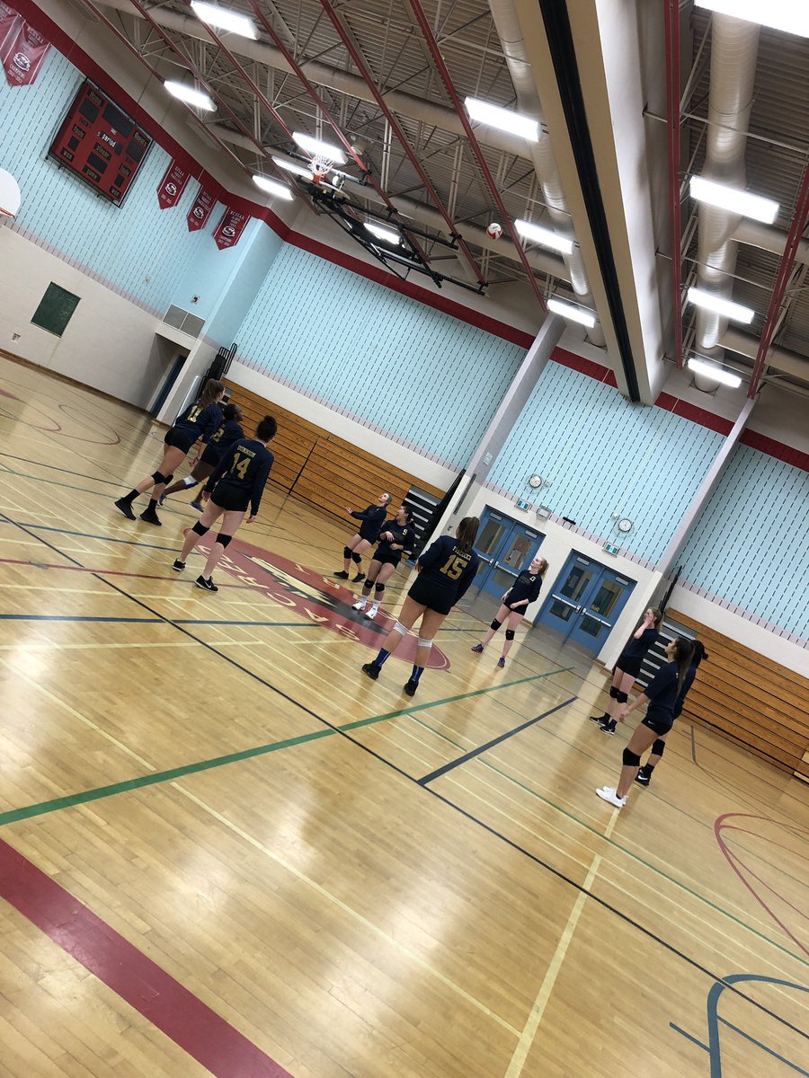 MrsLord_sjh's tweet photo. Game 6 at Sacred Heart today! Let’s go jags! #jagsvolleyball @StJosephOCSB #warmingup https://t.co/RL1t0w5T9P