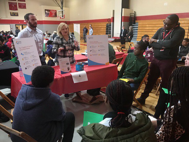 And they're off!  The first career expo was held this morning at East CLC.  Over 25 business partners were on site to share their insights about college and career options in the <a href="/east_clc/">East CLC Dragon</a> academies and pathways.   <a href="/akronschools/">Akron Public Schools</a> @UnitedWaySummit <a href="/FordNGL/">Ford NGL</a> #MyFutureStartsHere