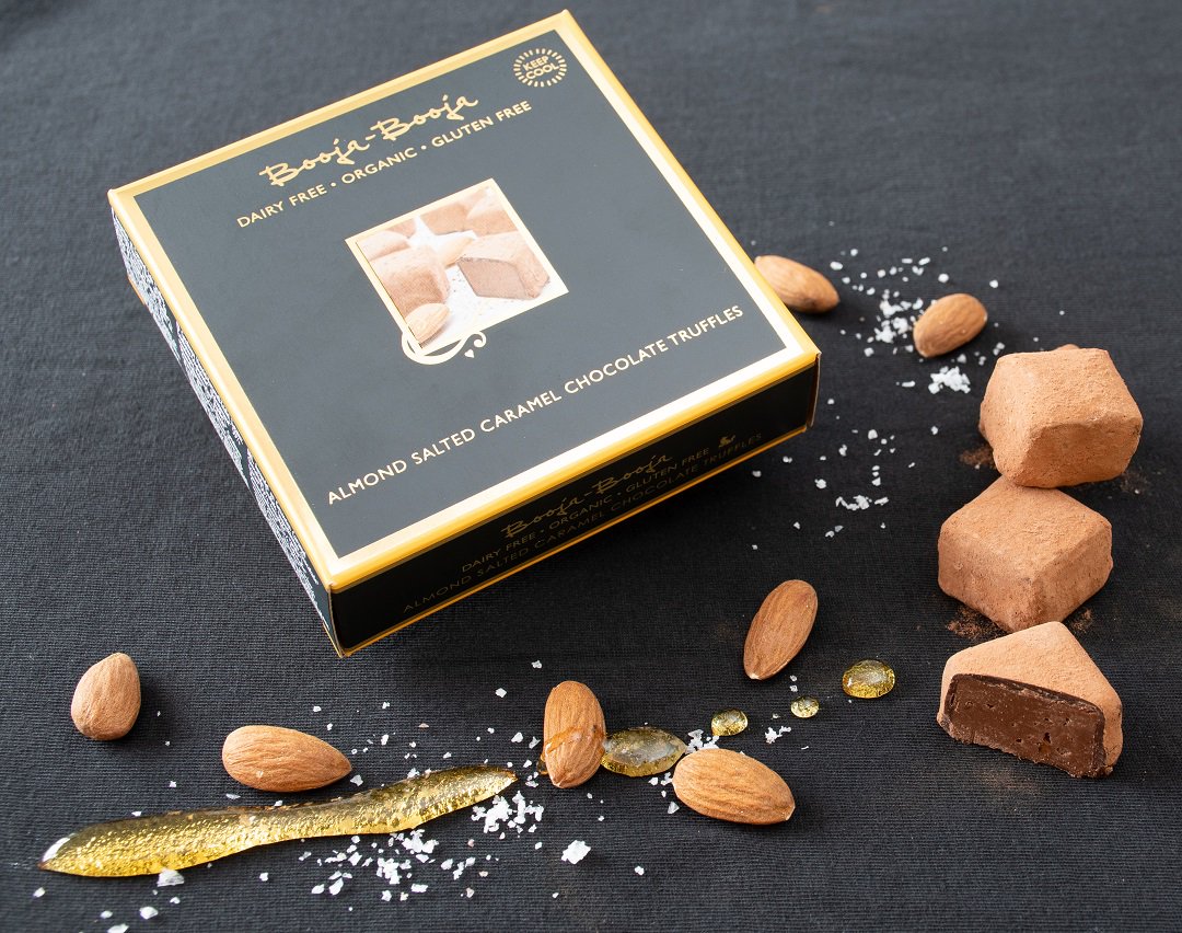 GIVEAWAY! We're halfway through #veganuary &amp; to celebrate we're giving away 2 of our new 9 Truffle Boxes of Almond Salted Caramel Chocolate Truffles. RT tagging someone you're feeling the love for this January &amp; you could be one of our lucky winners! Ends Mon 21st #win #veganuary