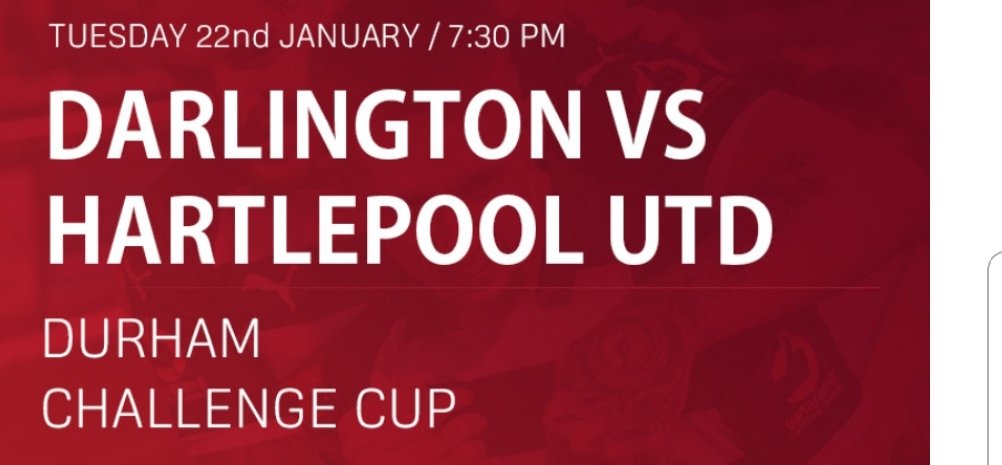 Official_Darlo's tweet image. Important information: Police advice to Darlington and Hartlepool supporters attending Tuesday’s Durham Challenge Cup tie

ℹdarlingtonfc.co.uk/news/important…