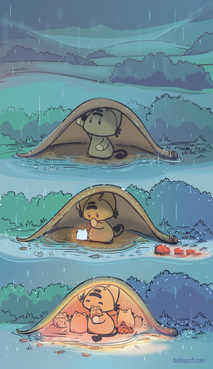 NEW COMIC: 'The Rain' :) <3 I'm liking more 'quiet' comics these days, especially drawing them. It's so relaxing. #webcomic #webcomics #ocmics #comic