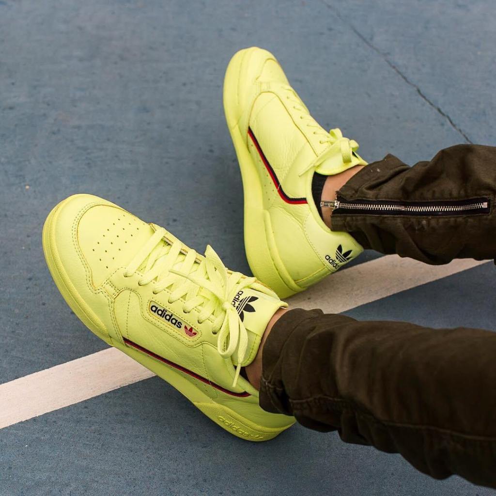 adidas originals continental 80's sneakers in semi frozen yellow