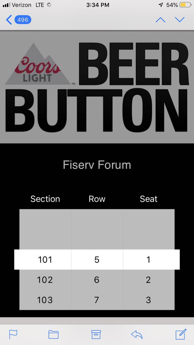 darrenrovell's tweet photo. The @Bucks will debut the Coors Light Beer Button tonight on their app for fans in the arena. Here’s how it works... https://t.co/SItMZ8IE9q