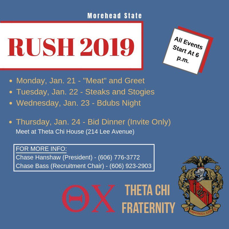 ThetaChi1971's tweet photo. Come out and see us for 2019 Spring Rush! https://t.co/mw3ORfTvQ8