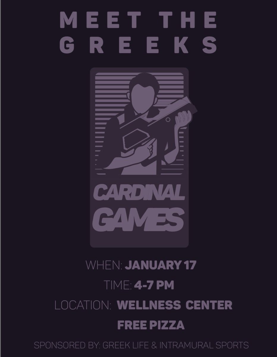 UIWcampusengage's tweet photo. MEET THE GREEKS is on Thursday from 4-7 pm in the Wellness Center! Come out to play laser tag, get free pizza, and learn more about greek life and intramural sports!! #UIW #UIWgreeklife @UIWGreekLife @UIW_Intramurals https://t.co/ilWtqQEagq
