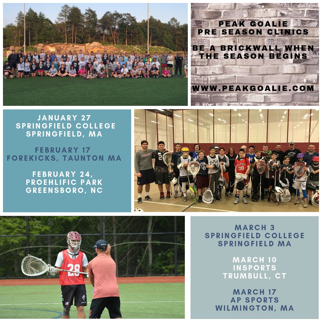 Pre Season Clinic dates announced and registration is open. Clinics will be held in #Massachusetts #Connecticut and #Northcarolina Clinics are open to boys and girls ages 10-18.  Limited to 45 goalies per clinic 3:1 coach to goalie ratio.Train with the best goalie coaches.