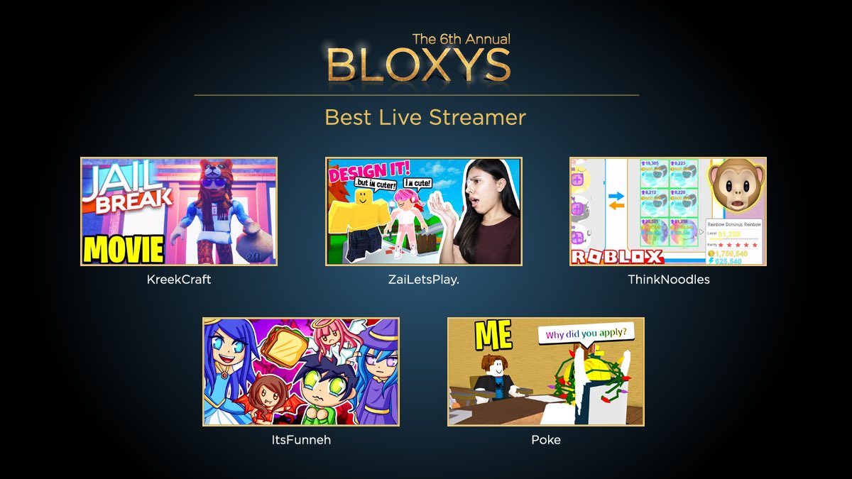 Roblox On Twitter Who Do You Get Most Hype To See Go Live Reply With Your Favorite Live Streamer Of 2018 Bloxyawards - xdd roblox