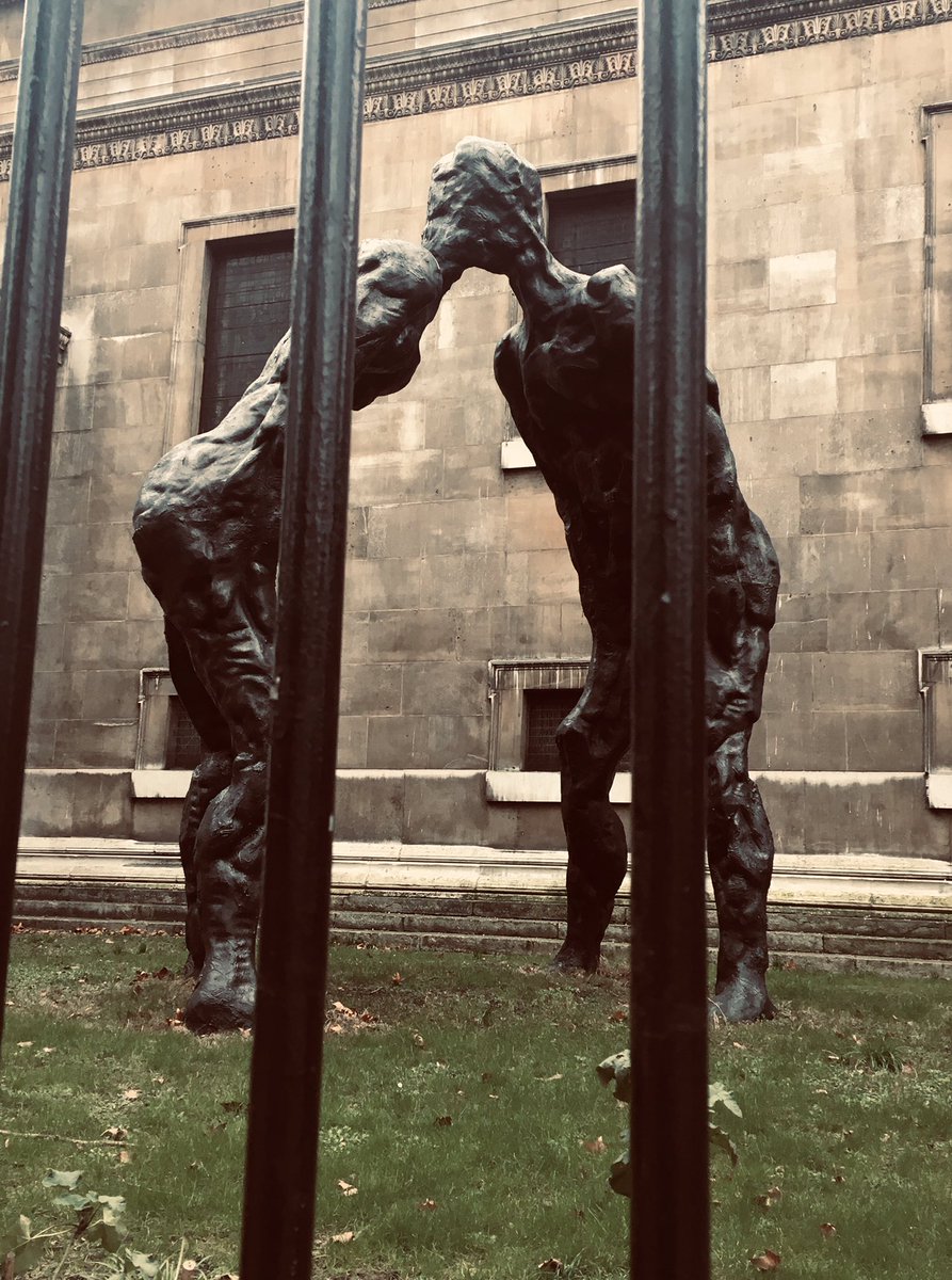 Peaking through the railings at David Breuer-Weil’s ’Brothers’ @TheCryptGallery today. Nice to be back in the capital!