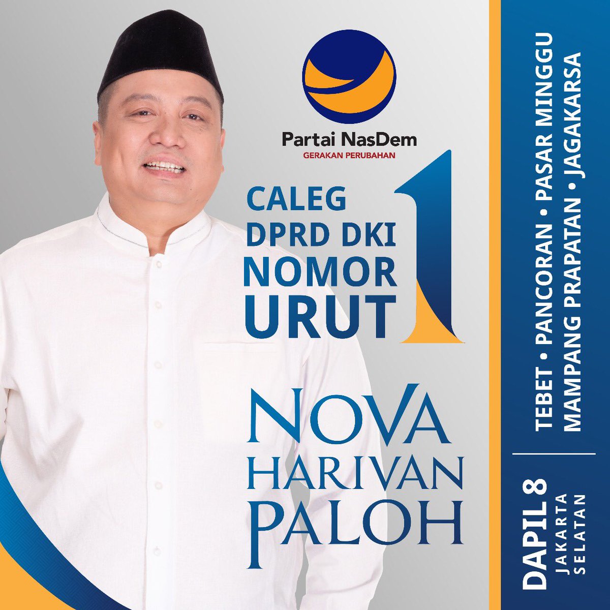 Novapaloh's tweet photo. Mohon dukungannya teman” #caleg dprd dki dapil 8 jaksel https://t.co/b0xXUn7DtG