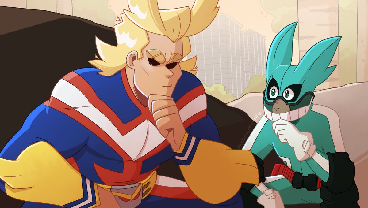 microrockets's tweet photo. what would i do....if i were me 🤔 #bnha #allmight #deku https://t.co/QAymzKYvG1