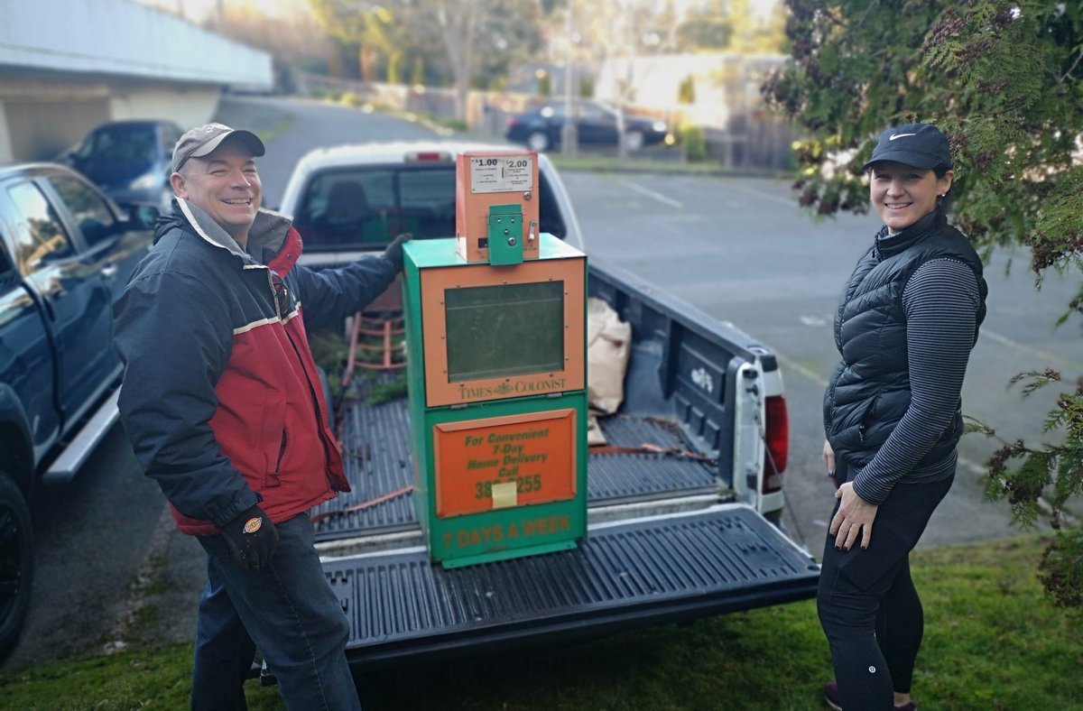 Our last <a href="/timescolonist/">Times Colonist</a> newspaper box has found a home where it will be #upcycled into a #LittleFreeLibrary for <a href="/Torquayschool/">Torquay School</a>! 📚 <a href="/VicPlacemaking/">Victoria Placemaking</a> #Saanich <a href="/sd61schools/">Greater Victoria School District</a> 

Unless you have more <a href="/timescolonist/">Times Colonist</a>? 🗞️