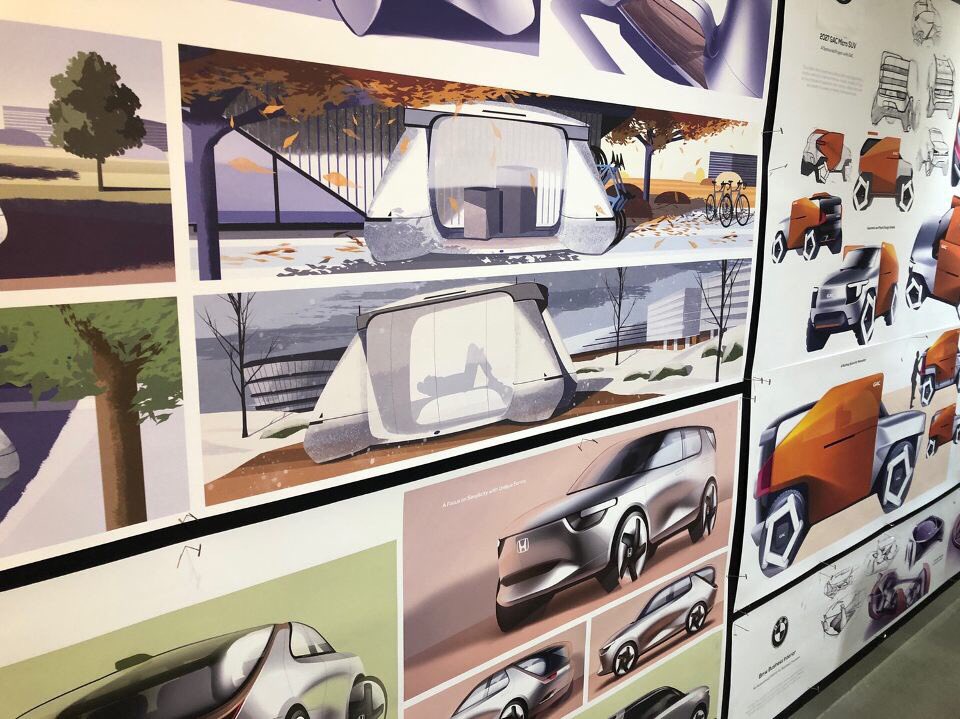 MichAuto's tweet photo. #MICHauto’s @glennrstevens and @katelynshelby are at the opening of the @CCS_Detroit Transportation Design Student Exhibition. Students are showcasing their design concepts on the future of transportation and mobility to kick of @NAIASDetroit Preview Week. #MichiganIsAuto https://t.co/eat2cP1YhU